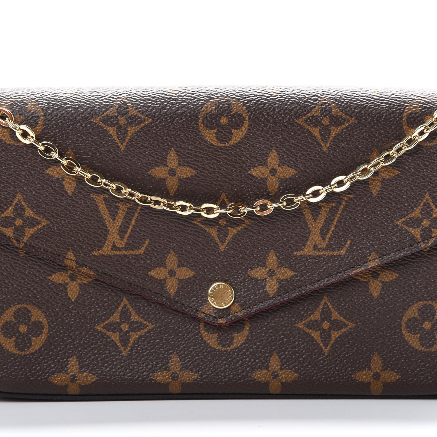 Monogram Pochette Felicie Chain Wallet Fuchsia
