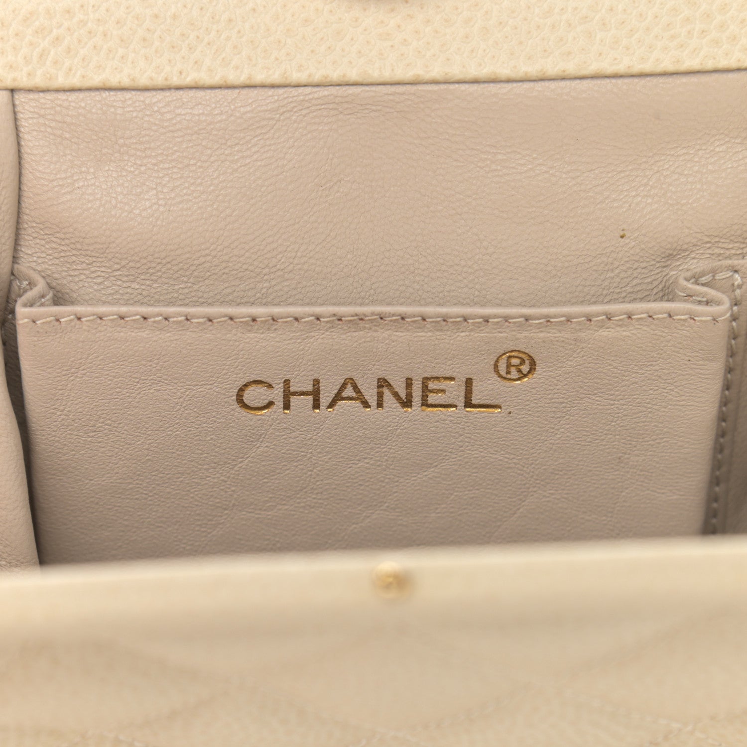 Chanel Caviar Quilted Frame Evening Bag Beige 8 of 14