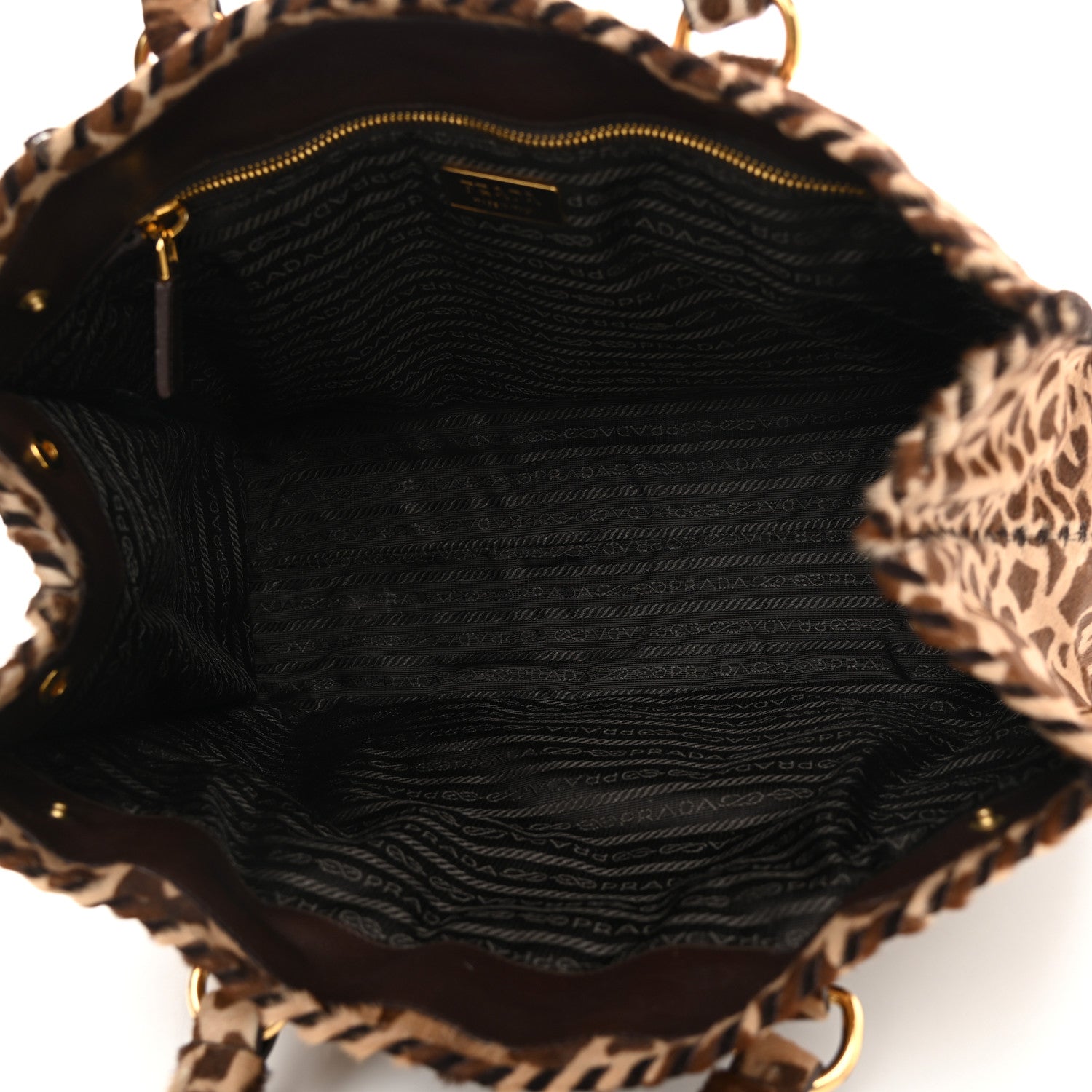 Prada Cavallino Giraffe Print Tote Sabbia Moro 5 of 10