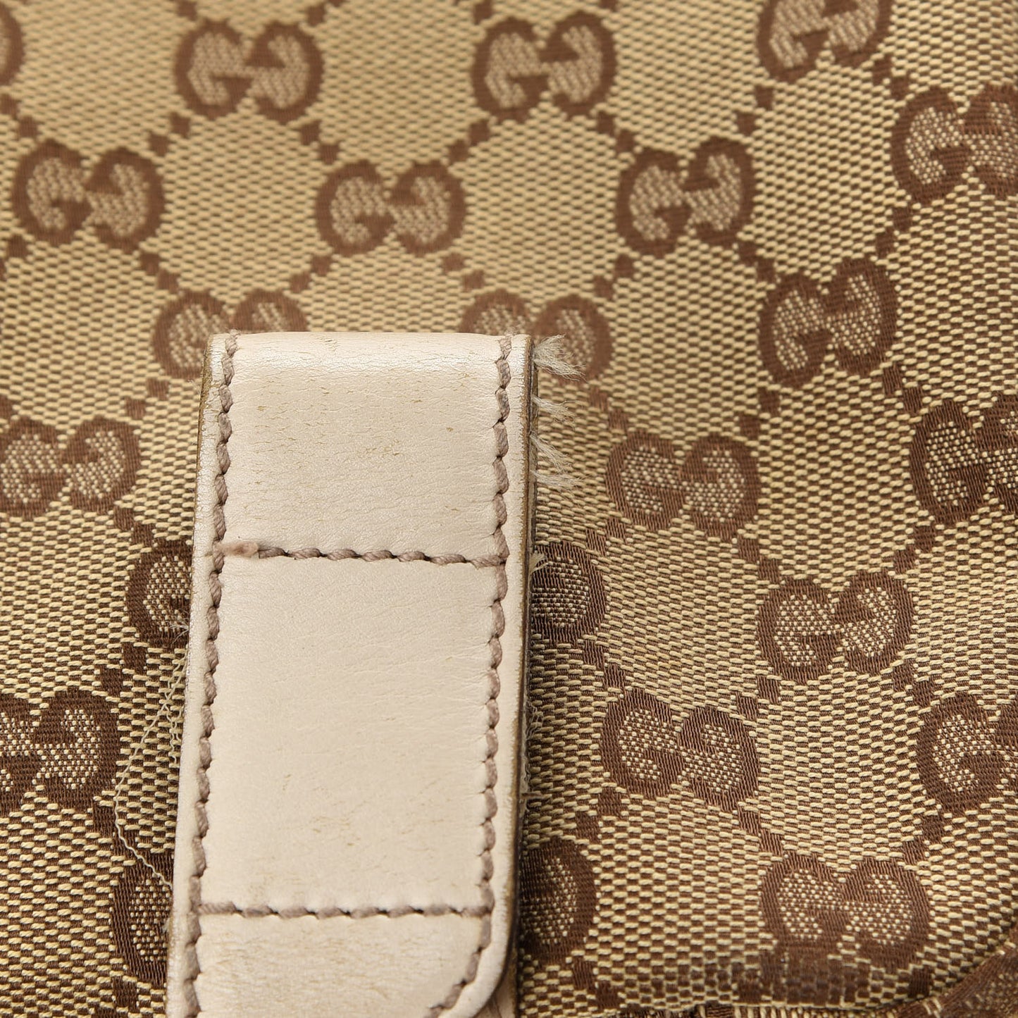 Monogram Small Double Buckle Flap Messenger Bag Off White