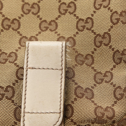 Gucci Monogram Small Double Buckle Flap Messenger Bag Off White 10 of 11