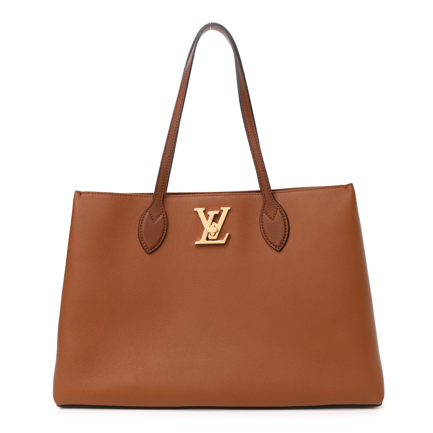 Louis Vuitton Grained Calfskin Lockme Shopper Chataigne 1 of 8
