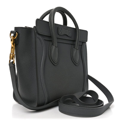 Celine Drummed Calfskin Nano Luggage Kohl 3 of 10