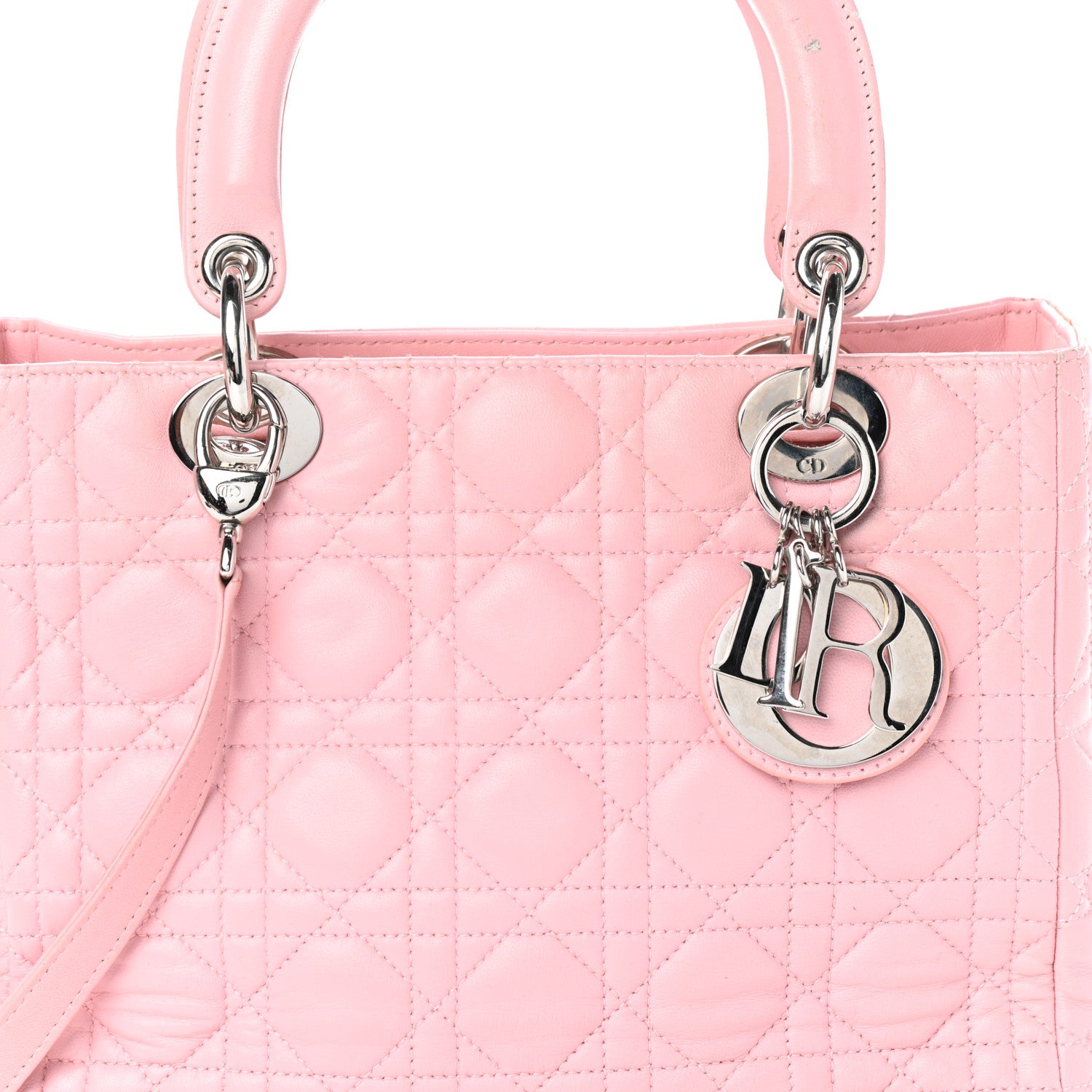 Christian Dior Lambskin Cannage Medium Lady Dior Light Pink 7 of 9