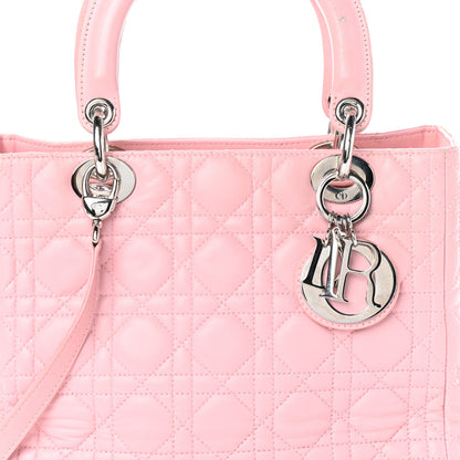 Christian Dior Lambskin Cannage Medium Lady Dior Light Pink 7 of 9