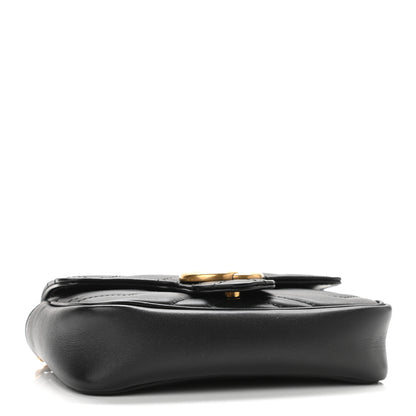 Gucci Calfskin Matelasse Super Mini GG Marmont Shoulder Bag Black 4 of 10
