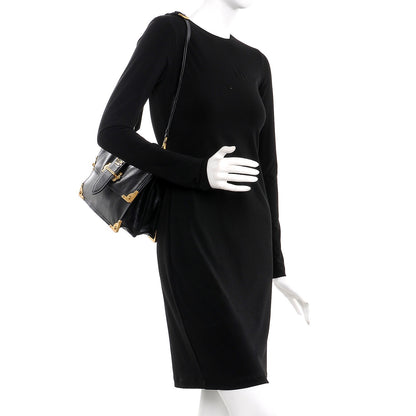 Prada Calfskin Saffiano Cahier Top Handle Bag Black 2 of 8