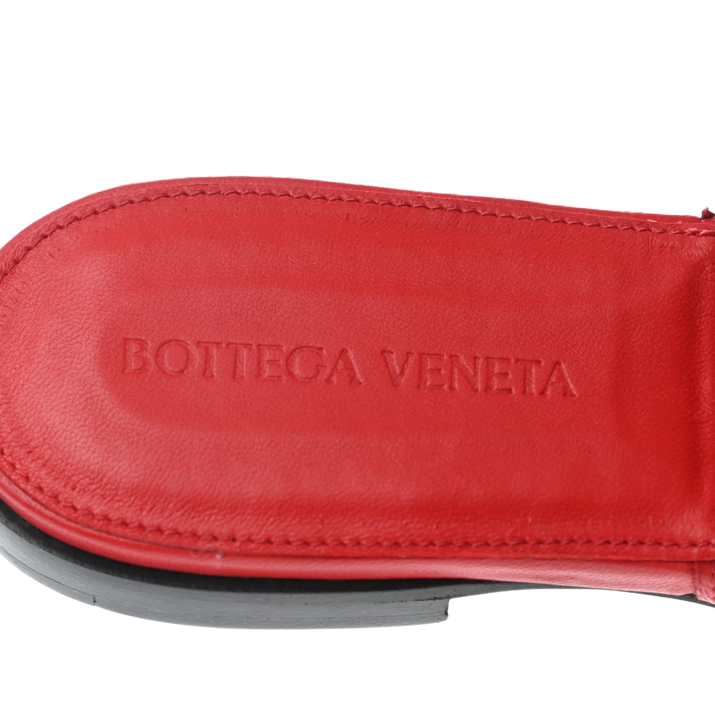 Nappa Maxi Intrecciato Lido Flat Sandals 37 Bright Red