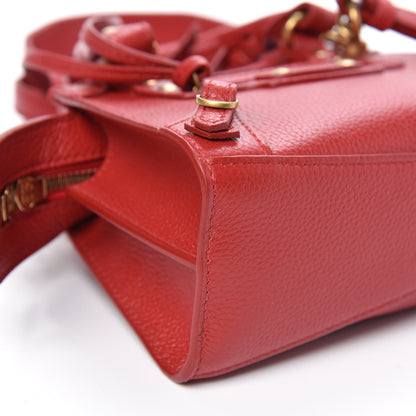 Balenciaga Grained Calfskin Neo Classic Gold Hardware Nano City Crossbody Medium Red 8 of 9