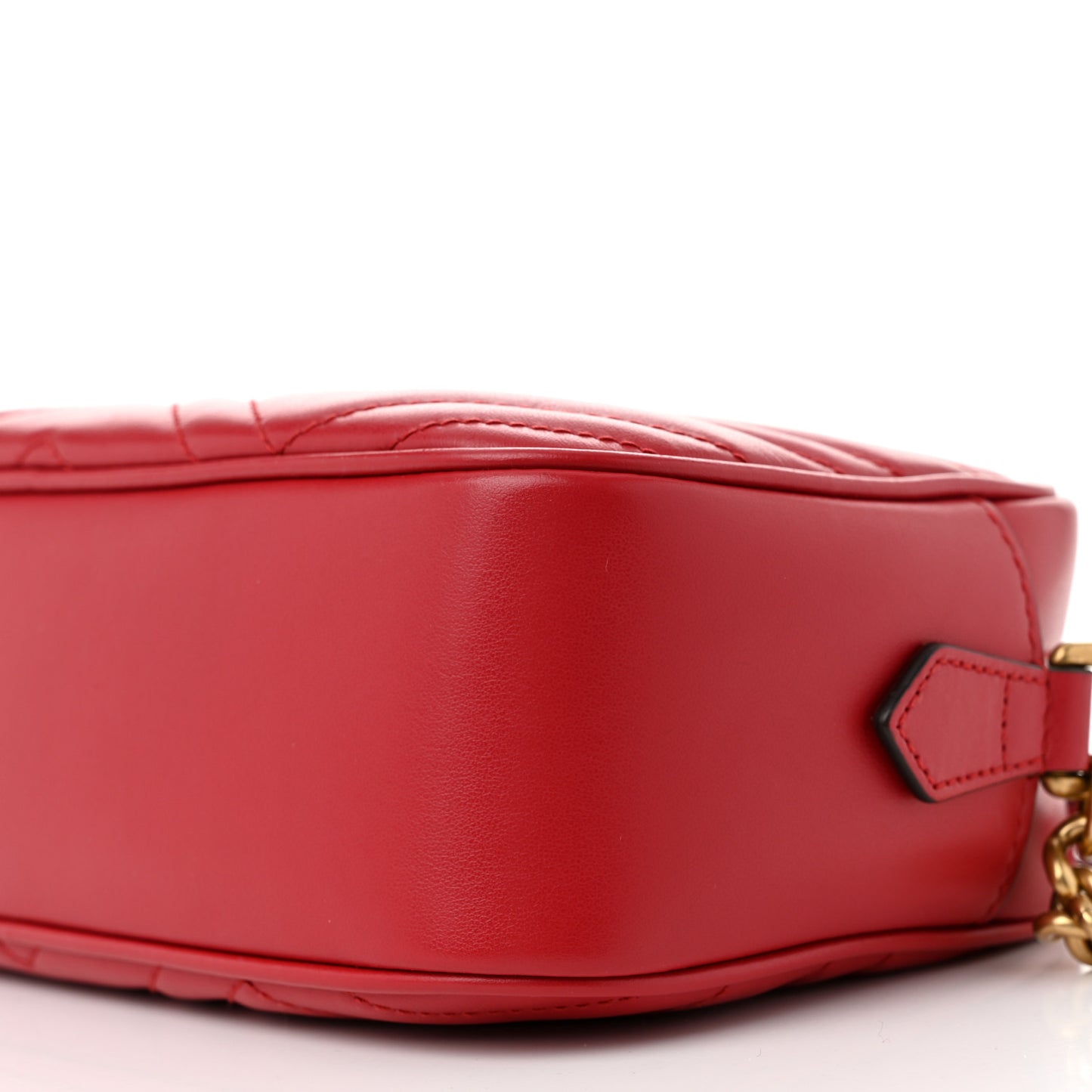 Calfskin Matelasse Small GG Marmont Chain Shoulder Bag Hibiscus Red