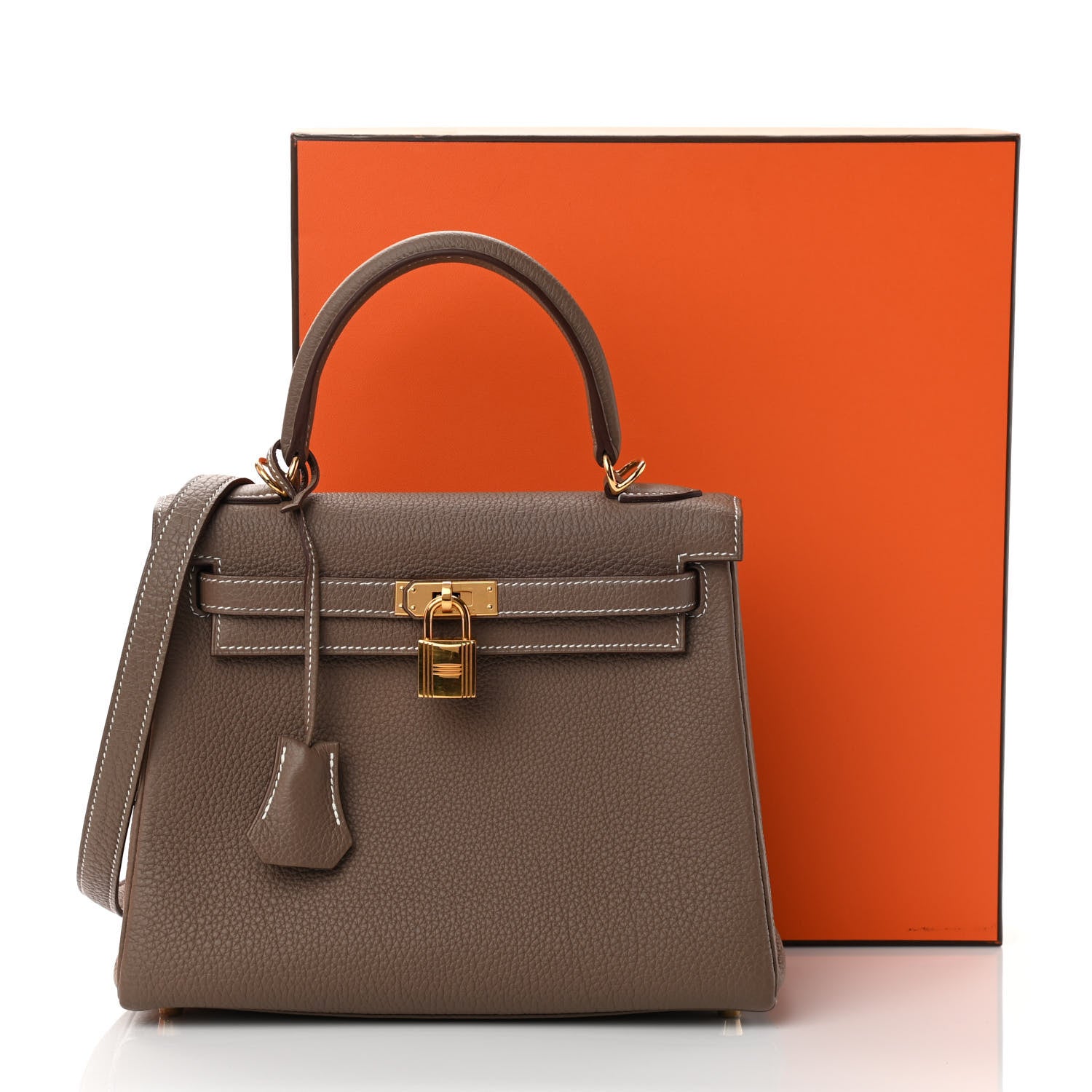 Hermes Togo Kelly Retourne 25 Etoupe 13 of 13