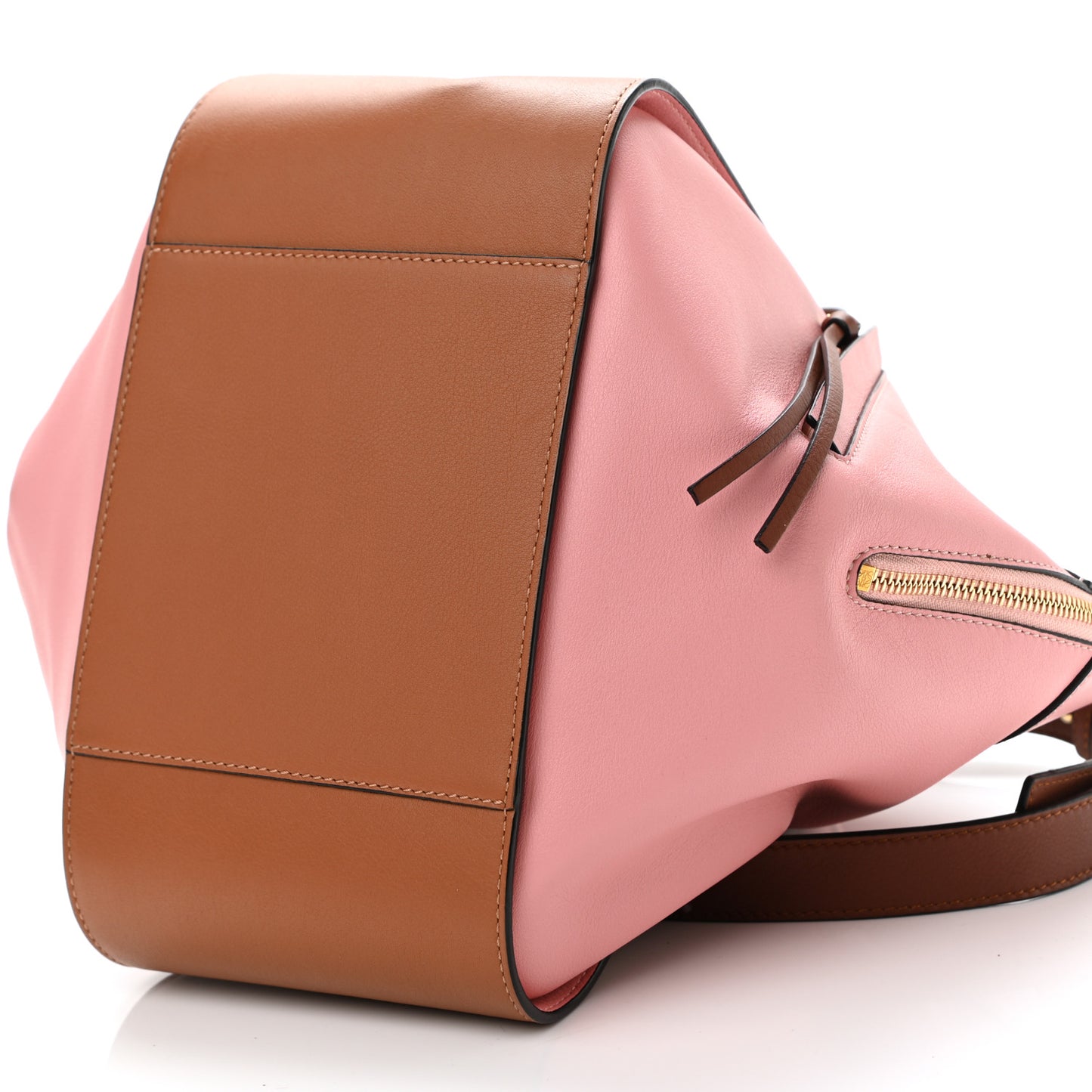 Calfskin Small Hammock Shoulder Bag Pastel Pink Tan