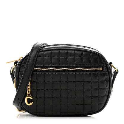 Celine Calfskin Quilted Small C Charm Bag Black 1 of 10
