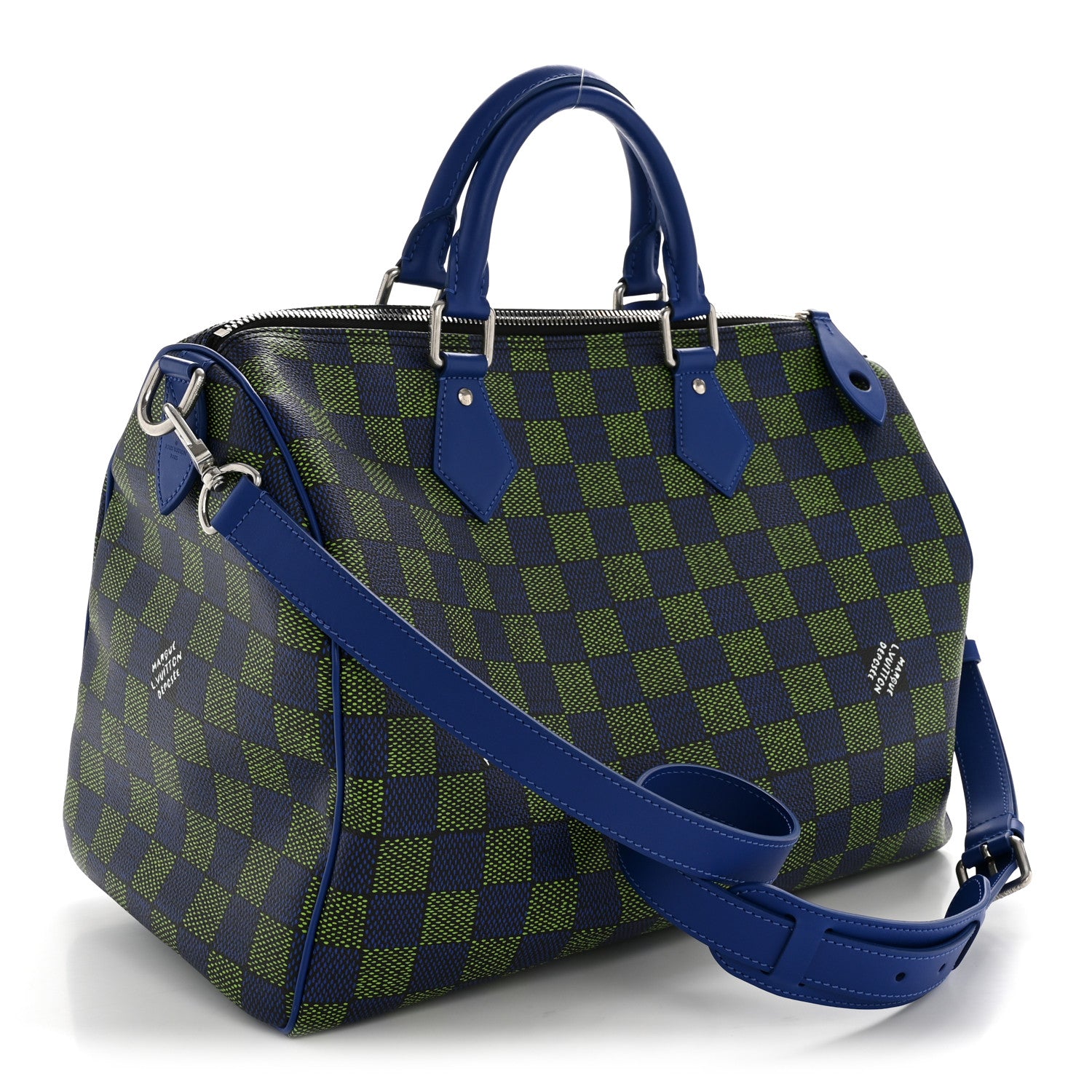 Louis Vuitton Damier Heritage Speedy Bandouliere 40 Blue Green 2 of 7