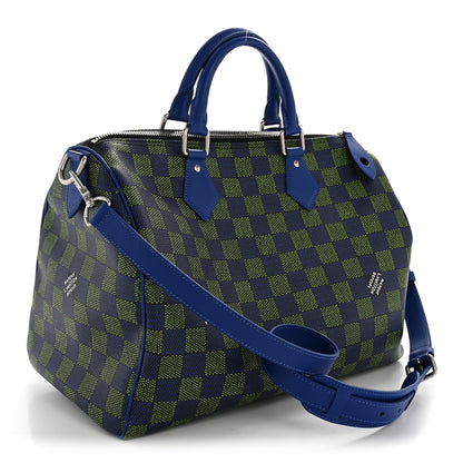 Louis Vuitton Damier Heritage Speedy Bandouliere 40 Blue Green 2 of 7