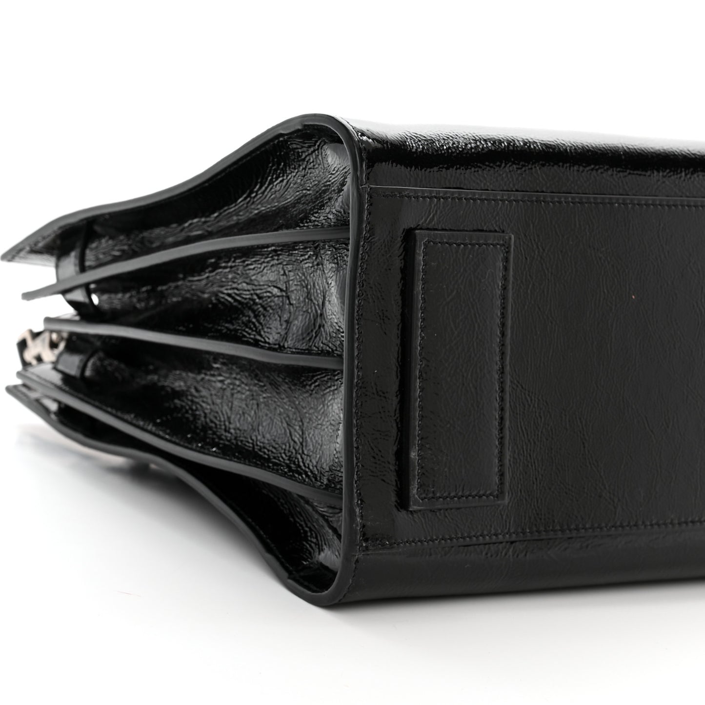 Textured Patent Calfskin Small Sac De Jour Black