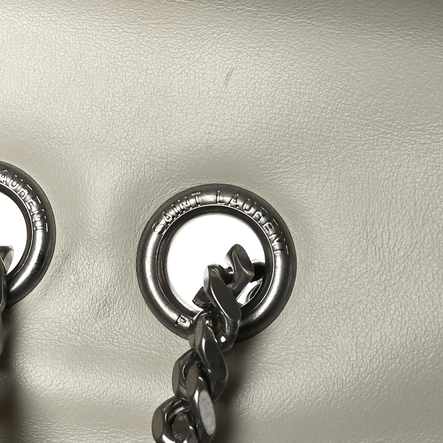Calfskin Y Quilted Monogram Medium Loulou Chain Satchel Ivory
