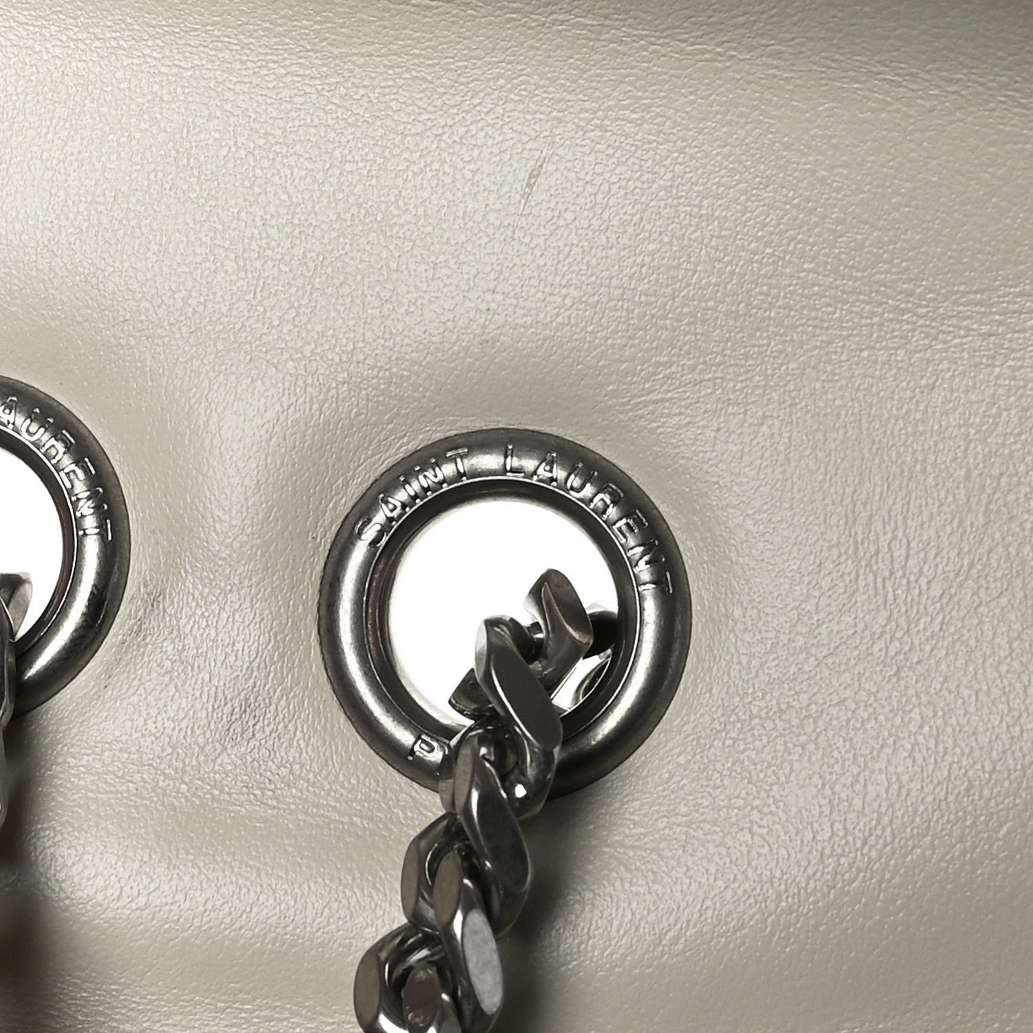 Saint Laurent Calfskin Y Quilted Monogram Medium Loulou Chain Satchel Ivory 11 of 12