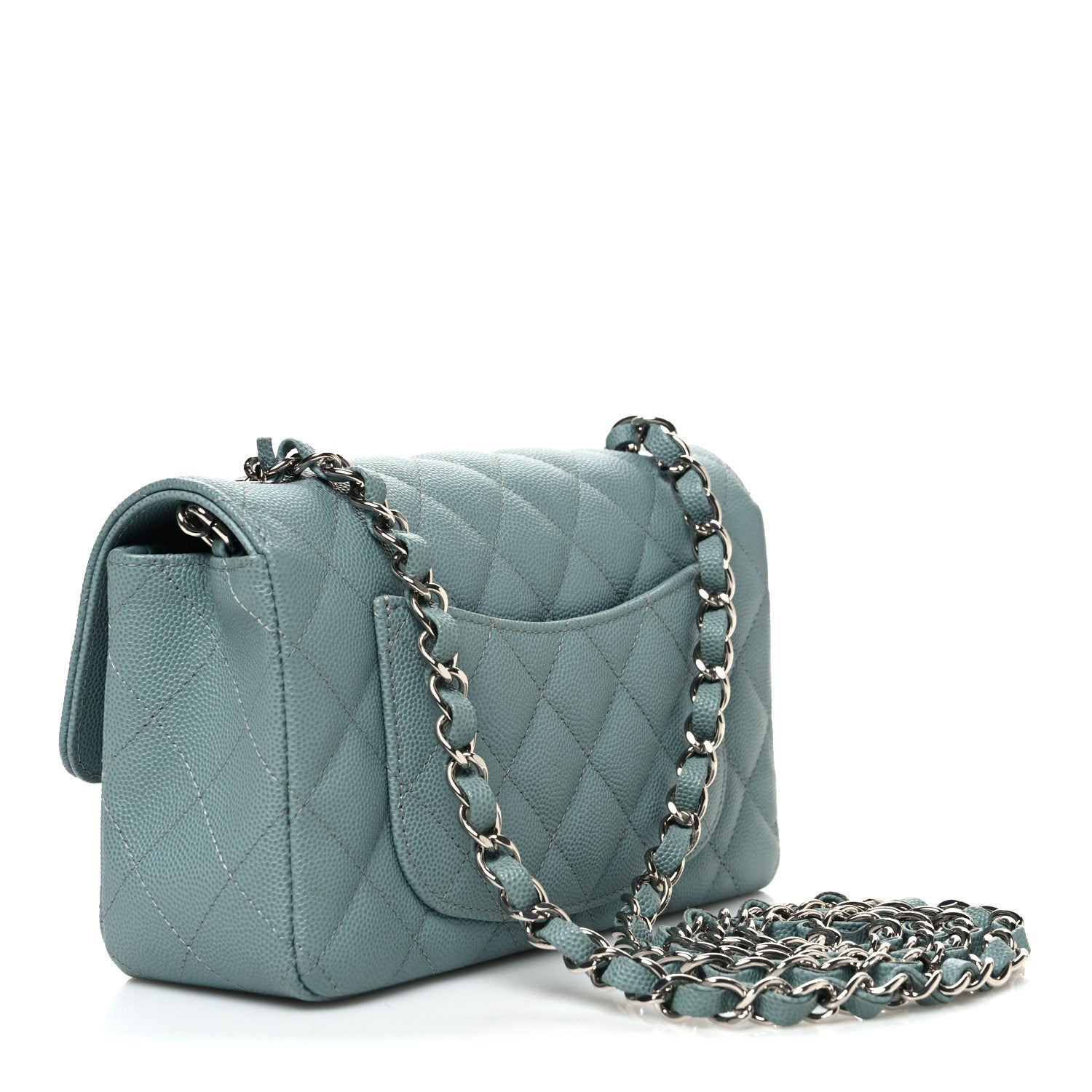 Chanel Caviar Quilted Mini Rectangular Flap Blue 3 of 10