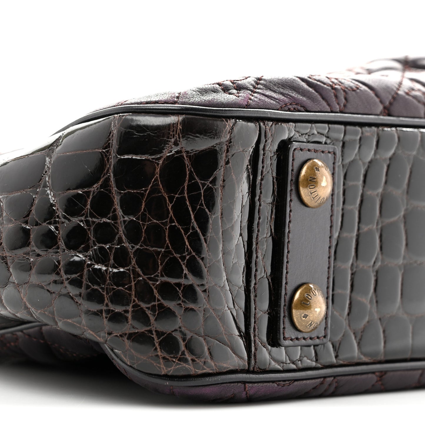 Monogram Vienna Alligator Sac Fermoir GM Aubergine