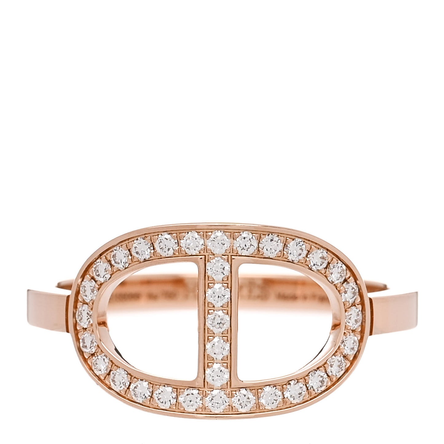 18K Rose Gold Diamond MM Chaine d'Ancre Contour Ring 54 6.75