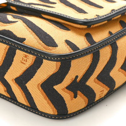 Fendi Canvas Chinese New Year Tiger Embroidered Baguette Black Dark Yellow 9 of 9