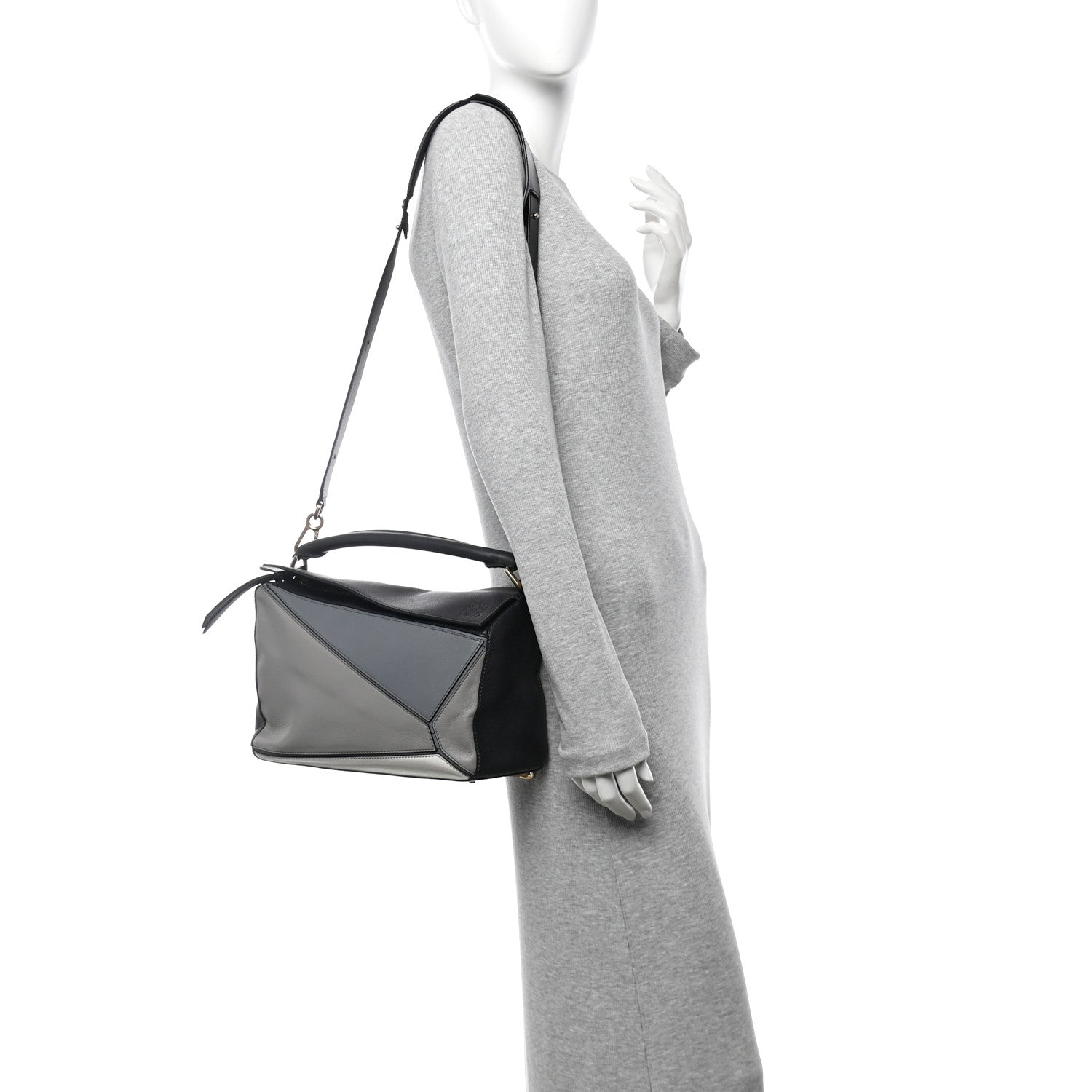 Loewe Calfskin Medium Puzzle Bag Grey Multito 2 of 16