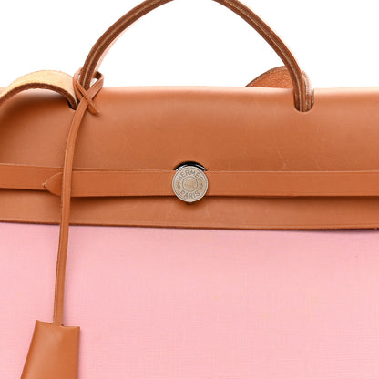 Hermes Vache Hunter Toile Herbag Zip 31 PM Rose Sakura 11 of 16