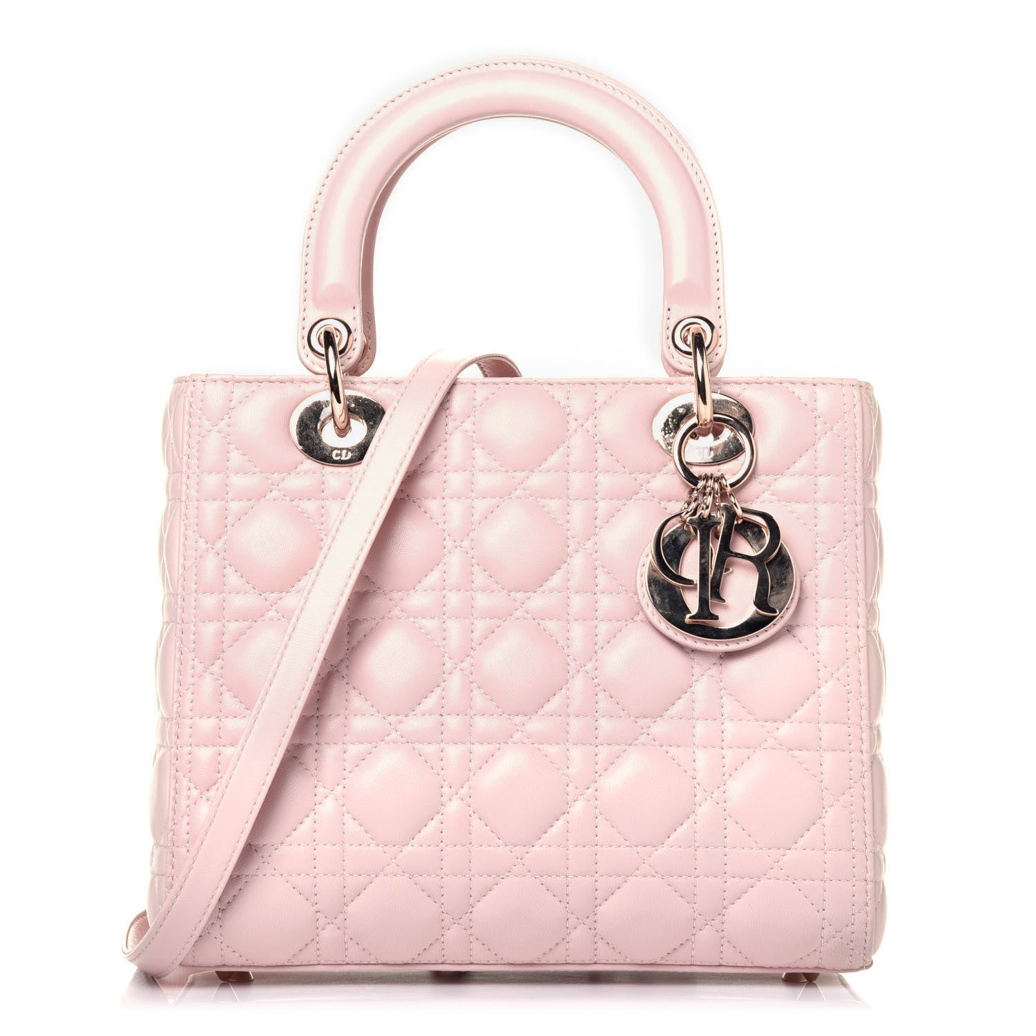Christian Dior Lambskin Cannage Medium Lady Dior Light Pink 1 of 9