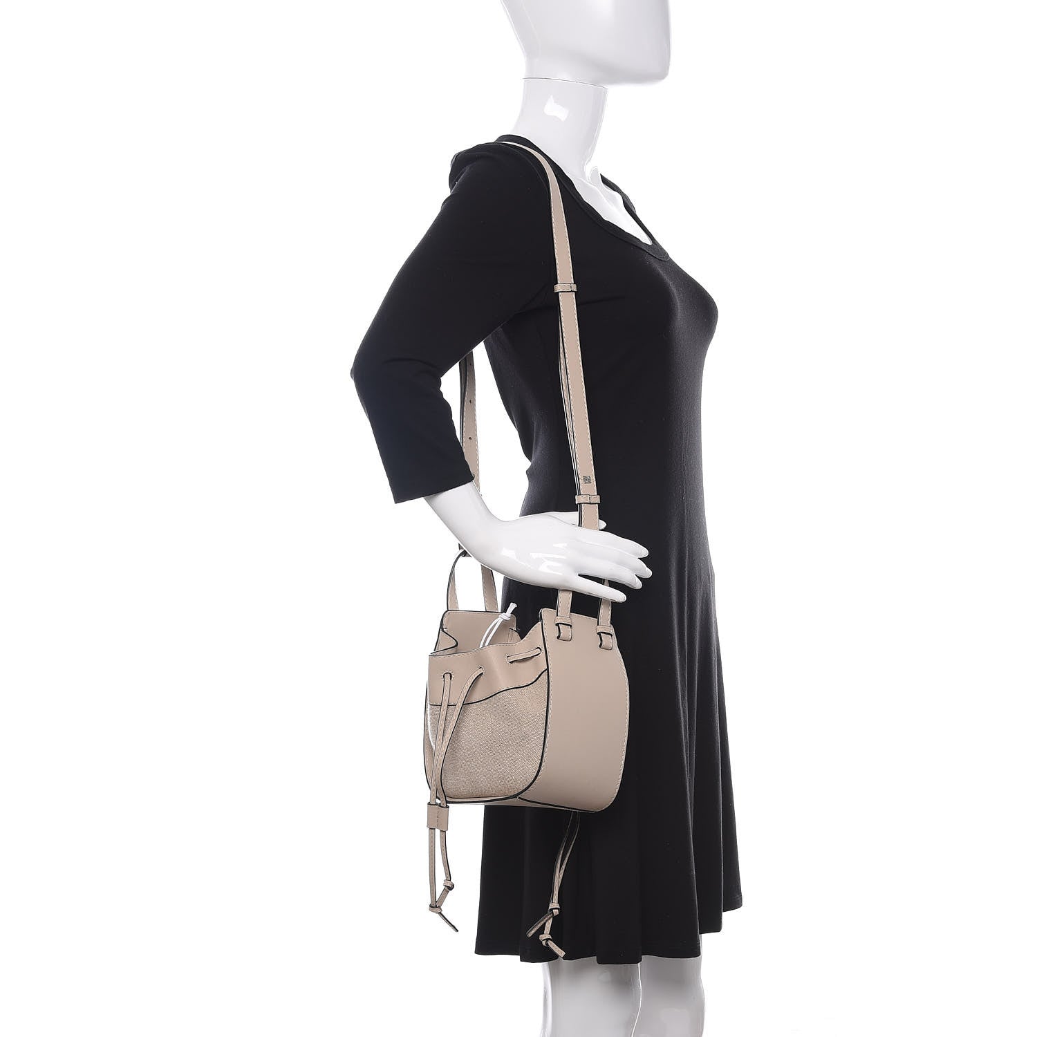 Loewe Calfskin Canvas Mini Hammock Shoulder Bag Natural Light Oat 2 of 10