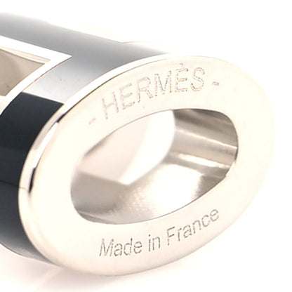 Hermes Lacquered Palladium Mini Pop H Pendant Necklace Black 4 of 4