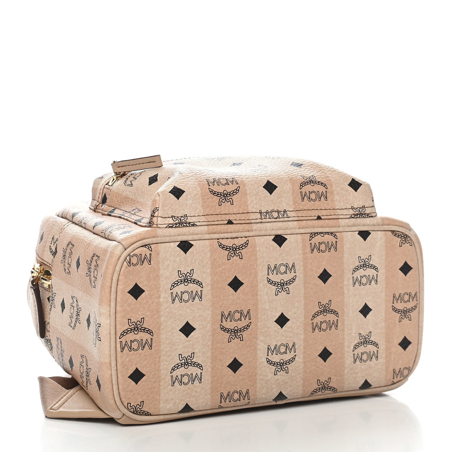 Striped Visetos Small Stark Backpack Beige