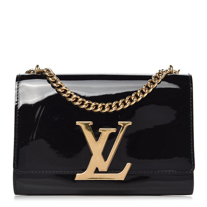 Louis Vuitton Patent Louise PM Chain Clutch Black 1 of 8