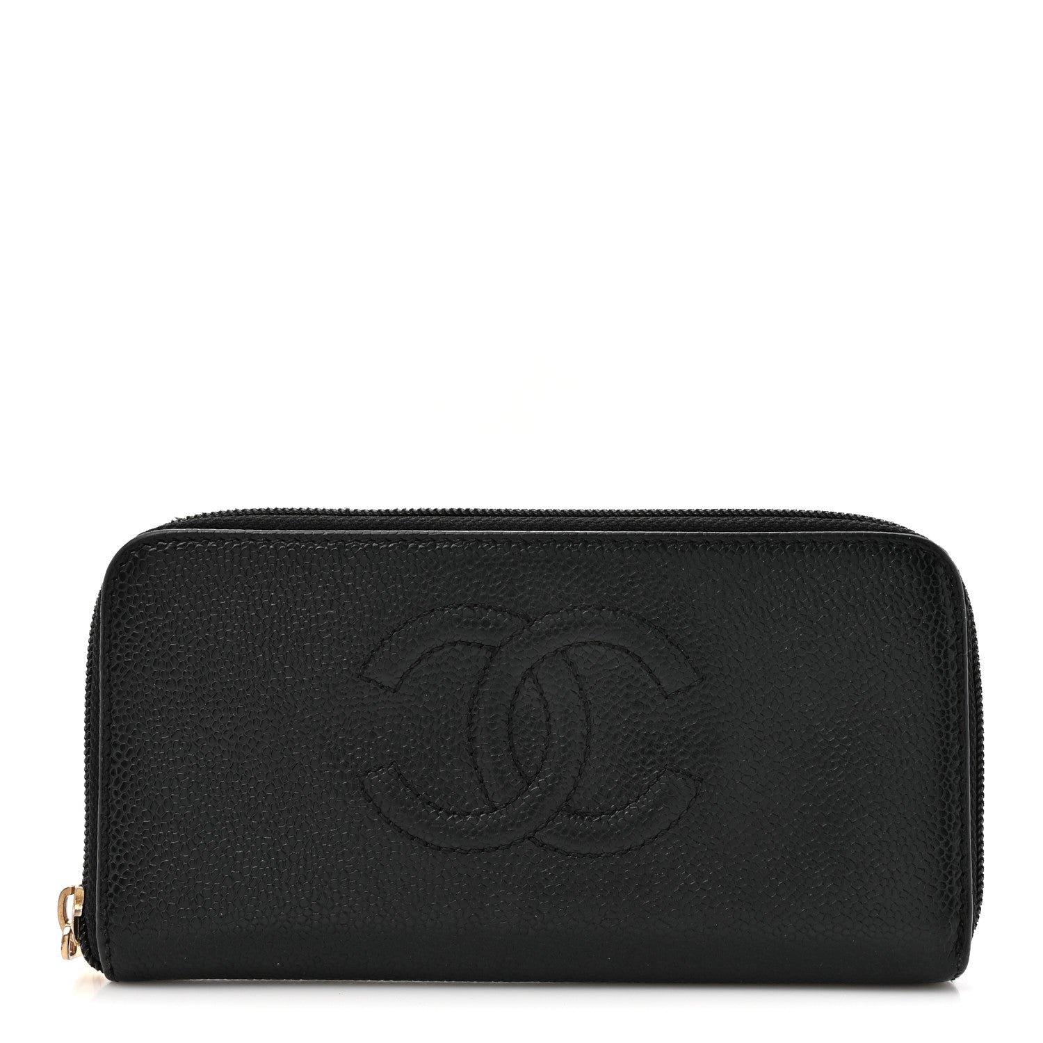 Chanel Caviar CC Timeless Large Zip Around Wallet Black 1 of 13
