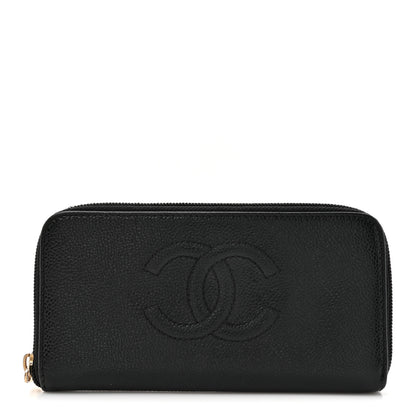 Chanel Caviar CC Timeless Large Zip Around Wallet Black 1 of 13