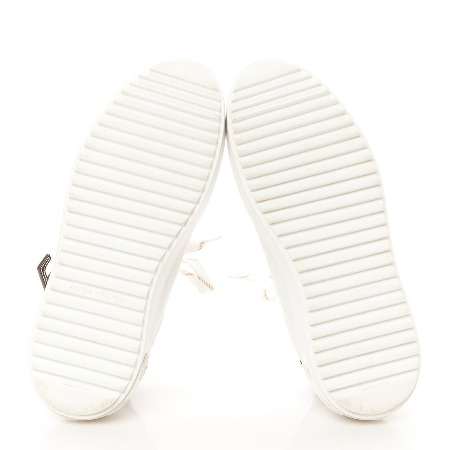 Calfskin Monogram Debossed Time Out Sneakers 38 White