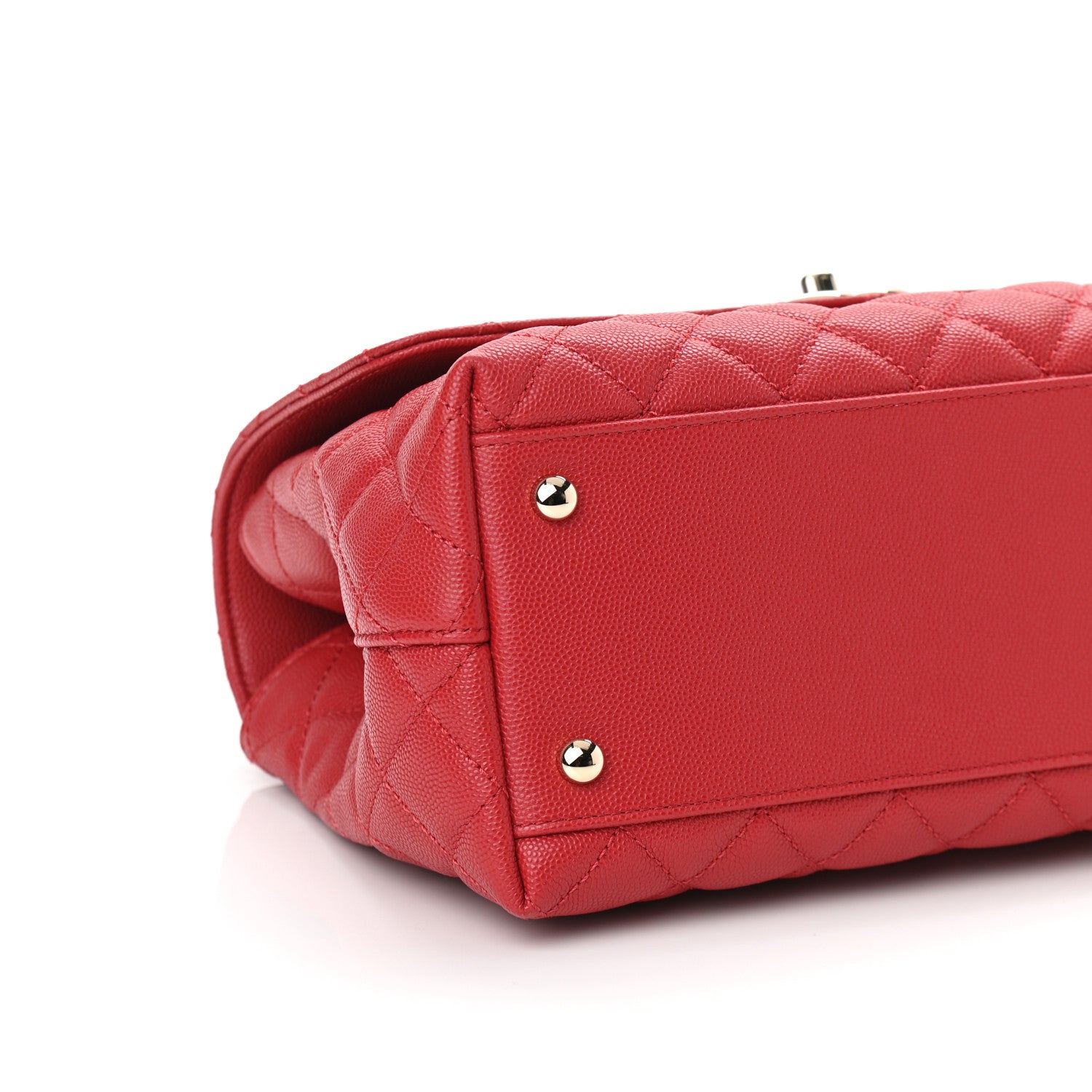 Chanel Caviar Lizard Embossed Quilted Small Coco Handle Flap Red 8 of 10