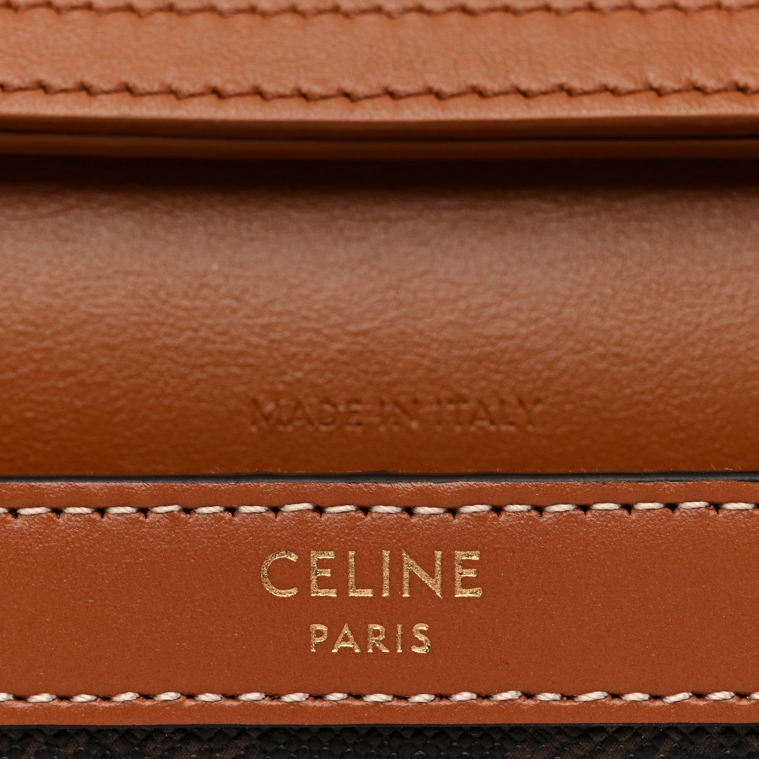 Celine Triomphe Canvas Calfskin Margo Wallet on Chain Tan 6 of 13