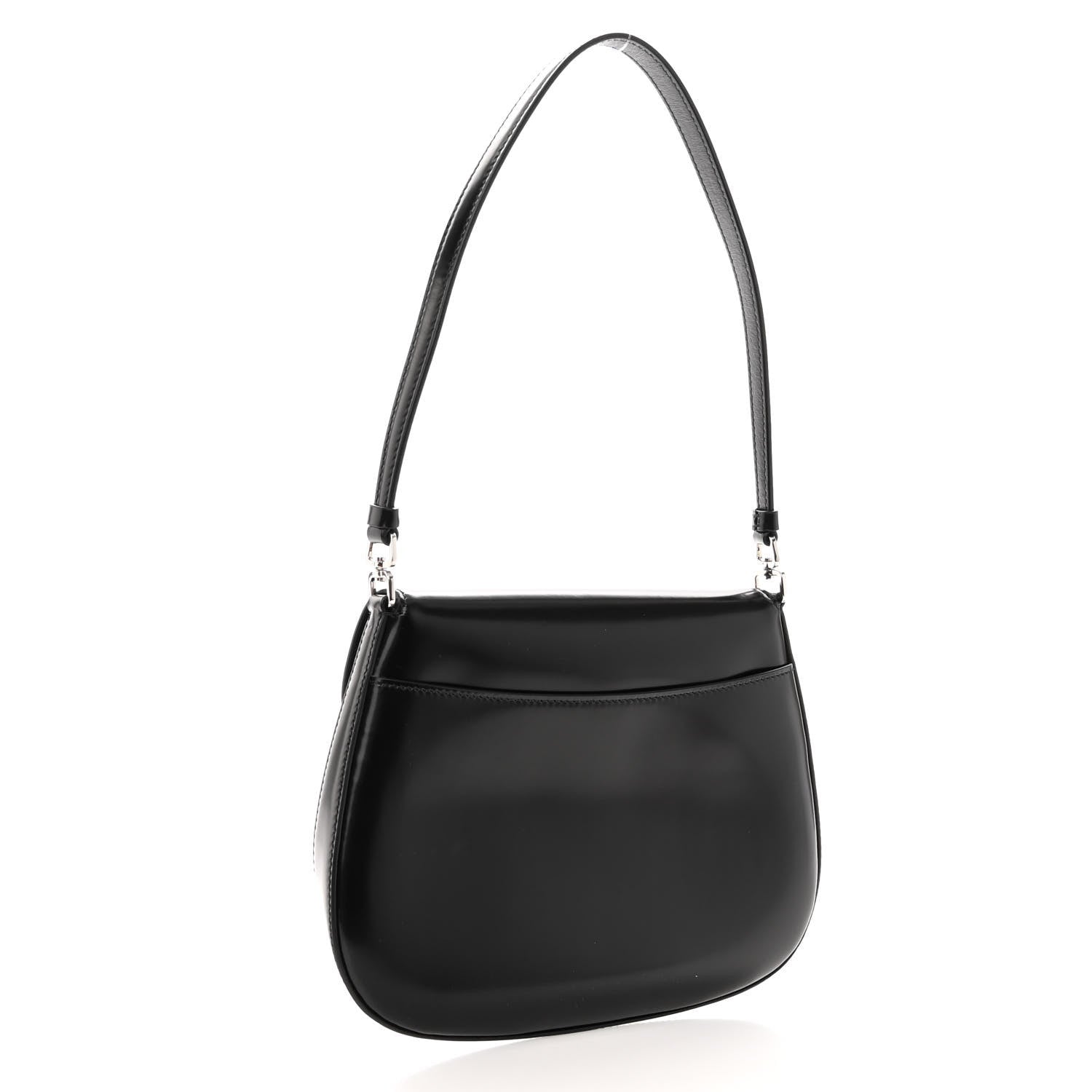 Prada Spazzolato Cleo Flap Shoulder Bag Black 3 of 9