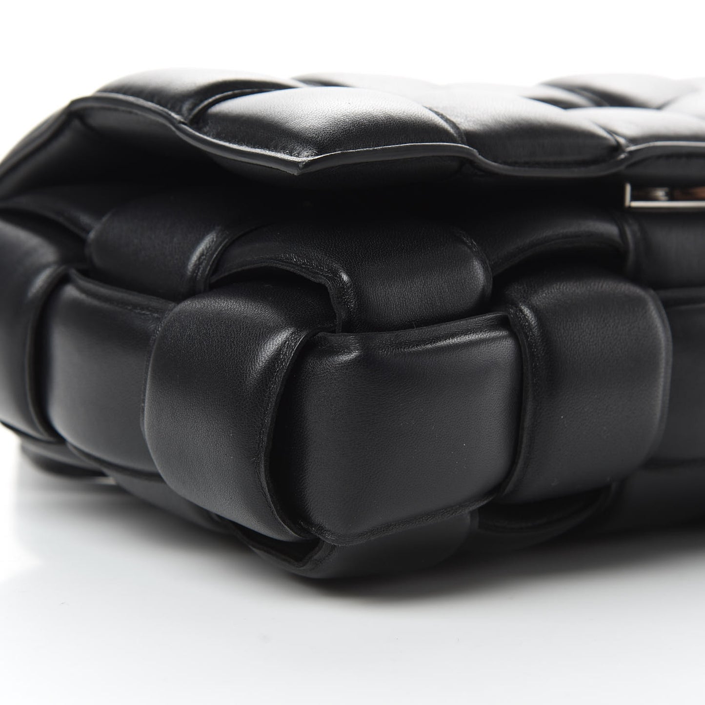 Nappa Maxi Intreccio Padded Cassette Crossbody Bag Black