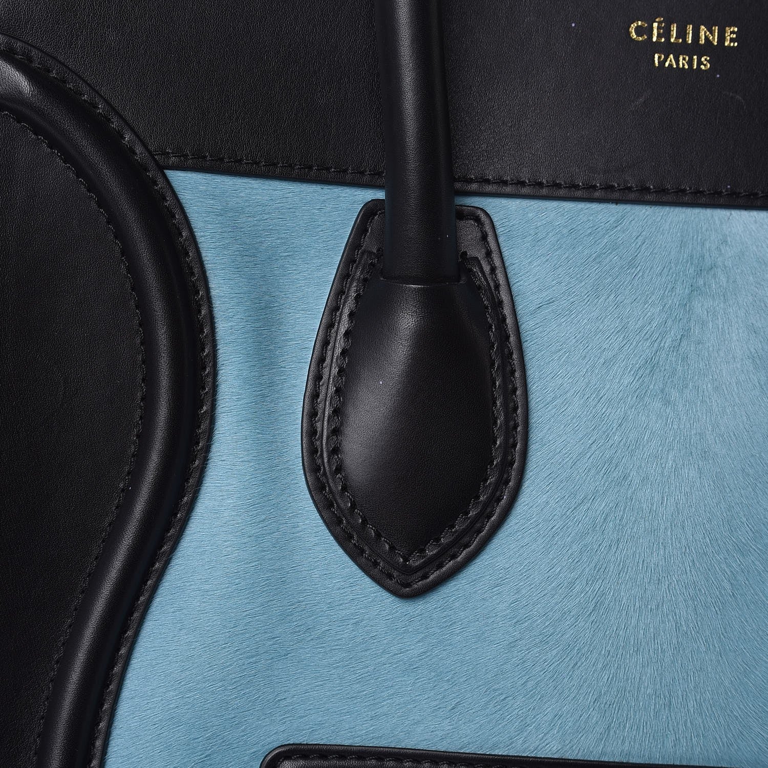 Celine Pony Hair Mini Tri-Color Luggage Glacier Red Black 14 of 15