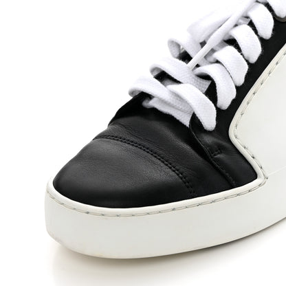 Chanel Calfskin Womens CC Sneakers 37 Black White 14 of 18