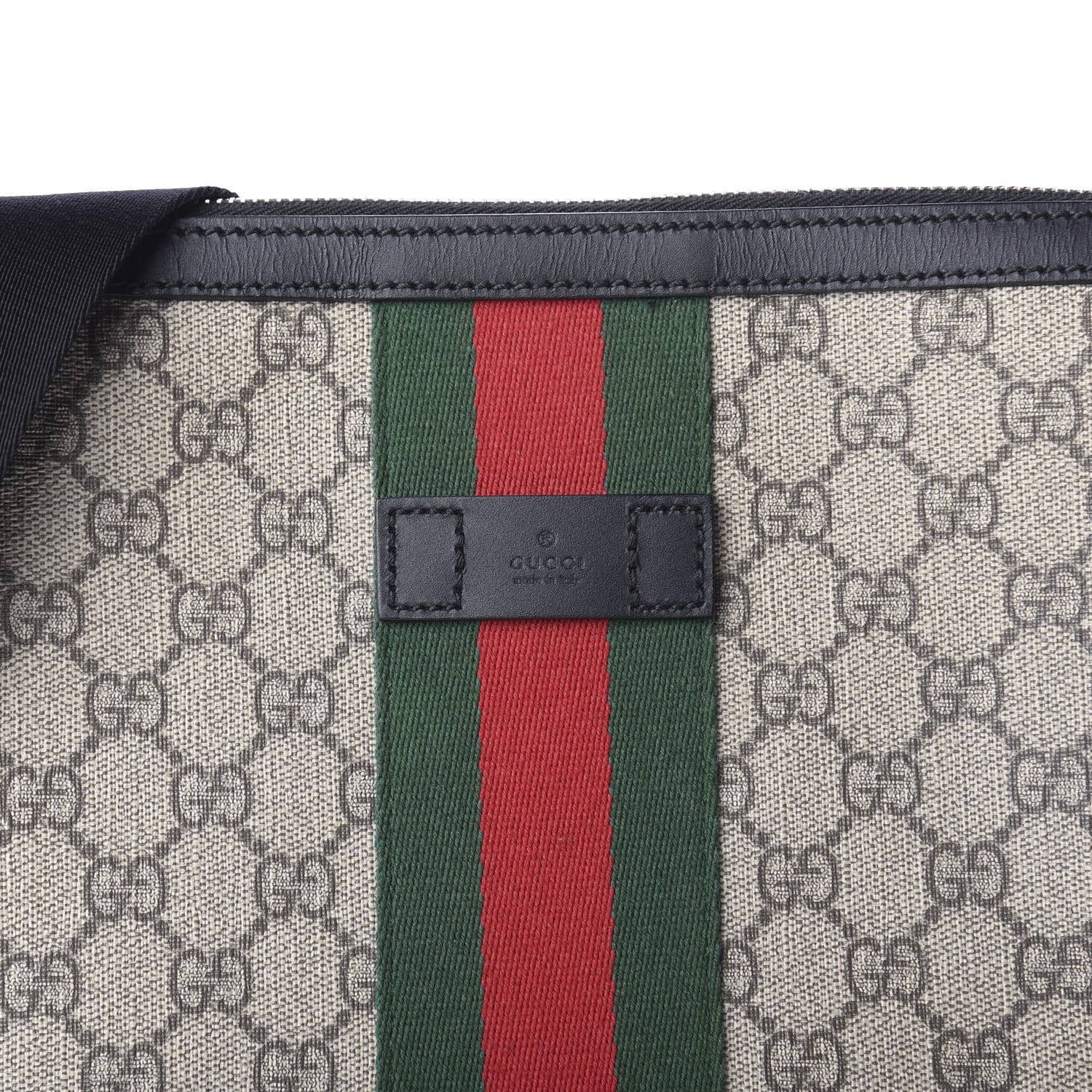 Gucci GG Supreme Monogram Web Messenger Bag Black 11 of 11