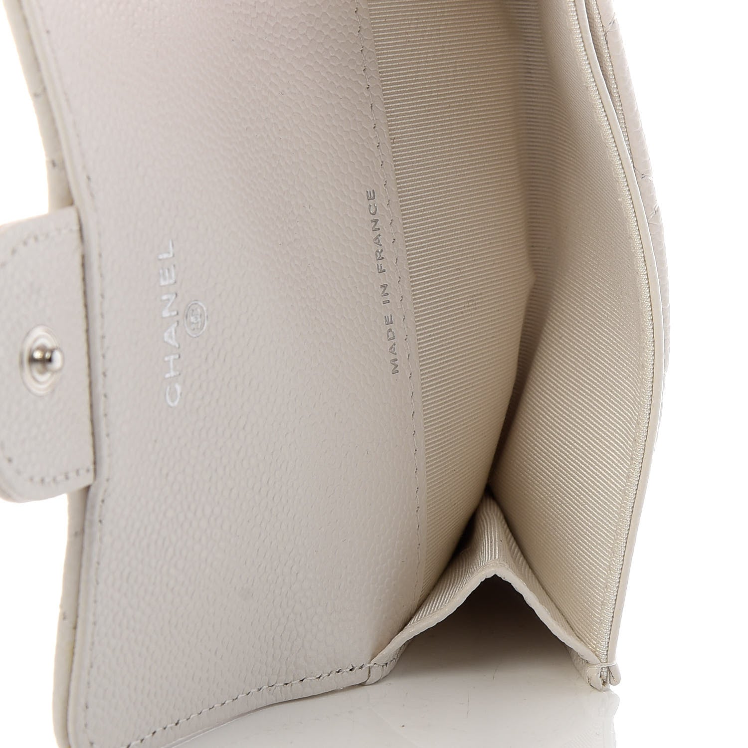 Chanel Caviar Quilted Flap Card Holder Wallet White 5 of 7