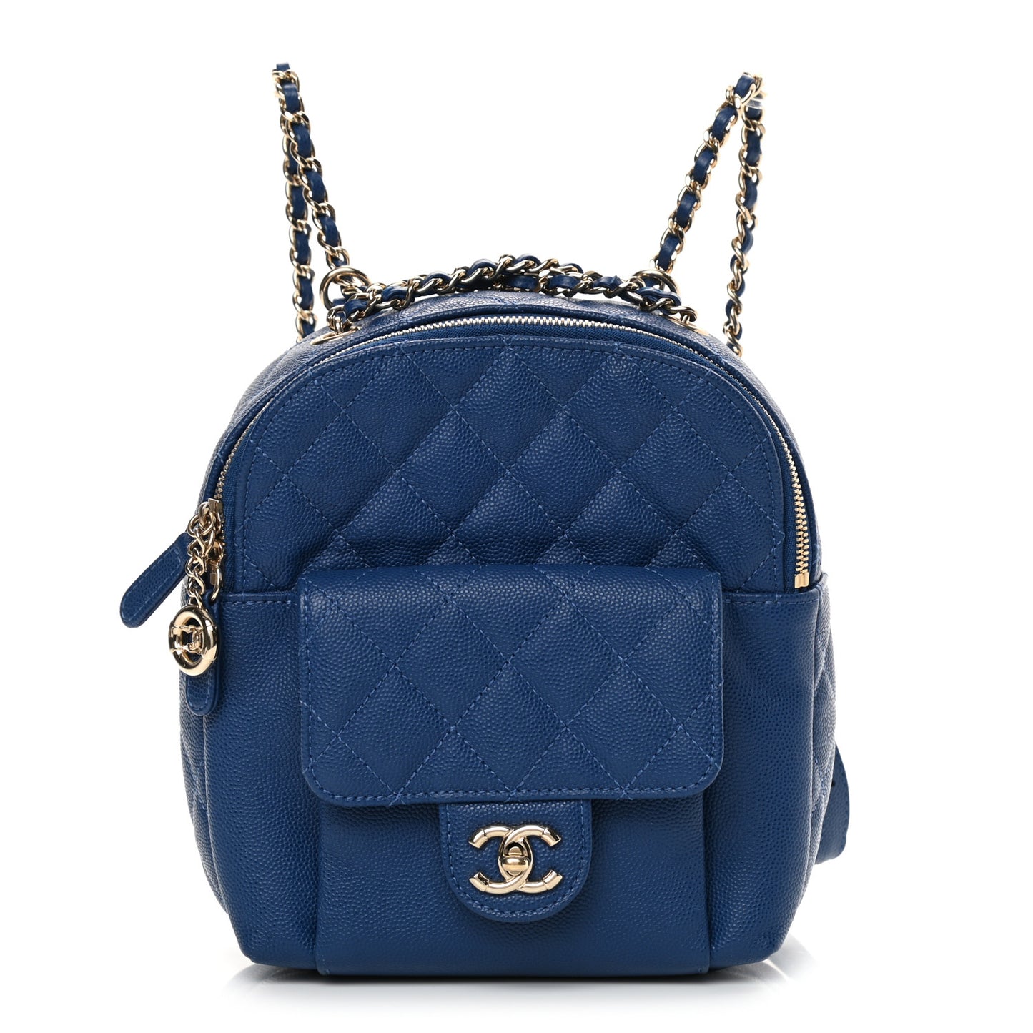 Caviar Quilted Small CC Day Backpack Blue