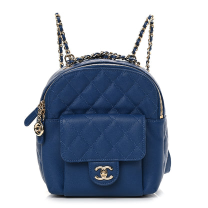 Chanel Caviar Quilted Small CC Day Backpack Blue 1 of 9