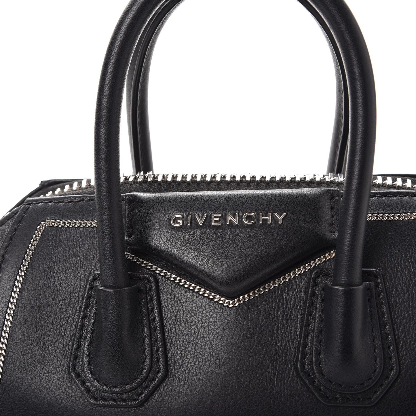 Calfskin Chain Detail Mini Antigona Black