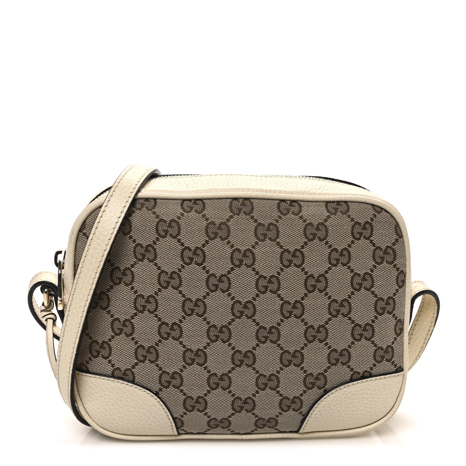Gucci Monogram Dollar Calfskin Mini Bree Messenger Bag Beige Ebony Avoire 1 of 12
