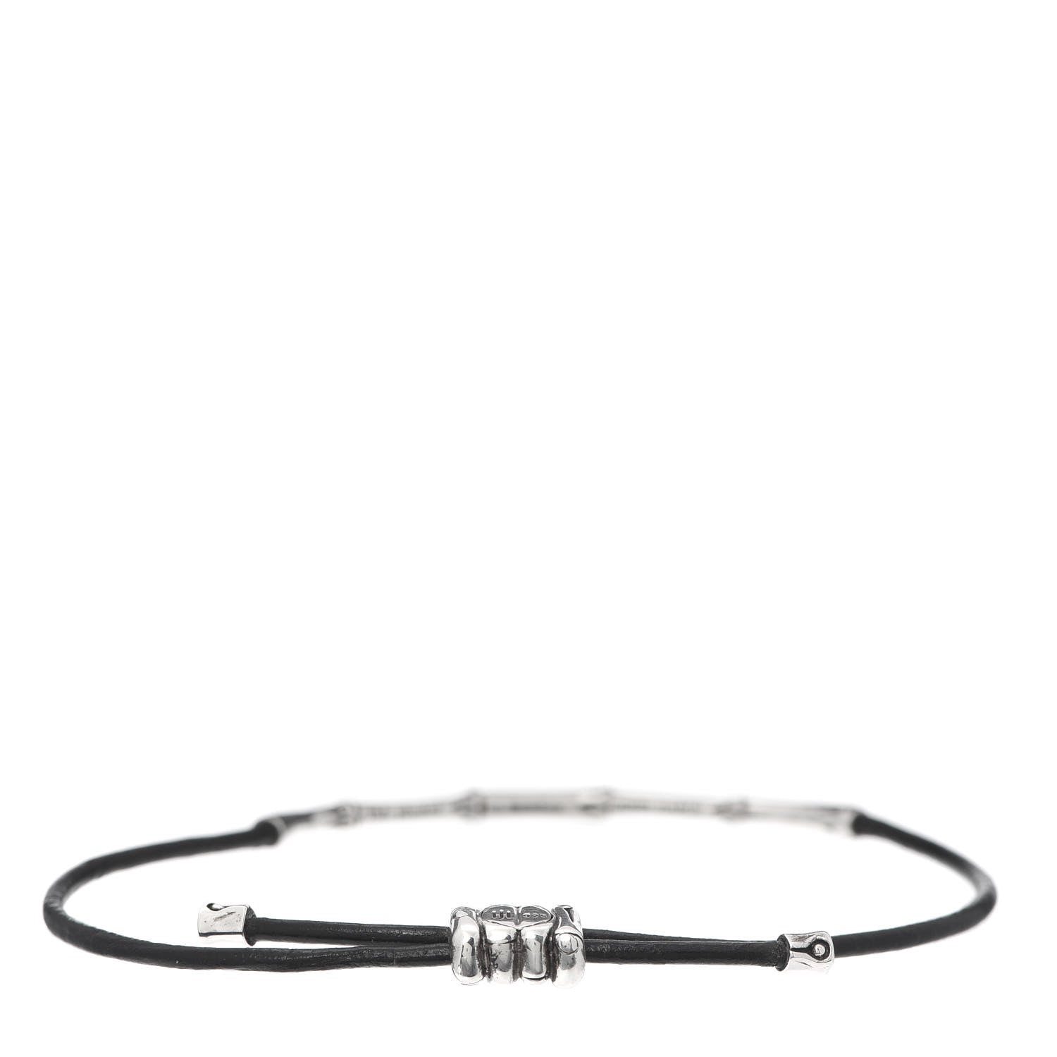 John Hardy Sterling Silver Bamboo Cord Slide Bracelet 3 of 5