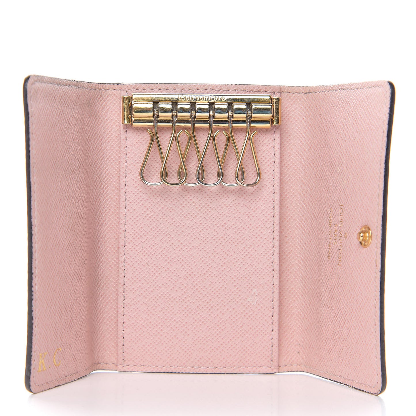 Damier Ebene Multicles 6 Key Holder Rose Ballerine